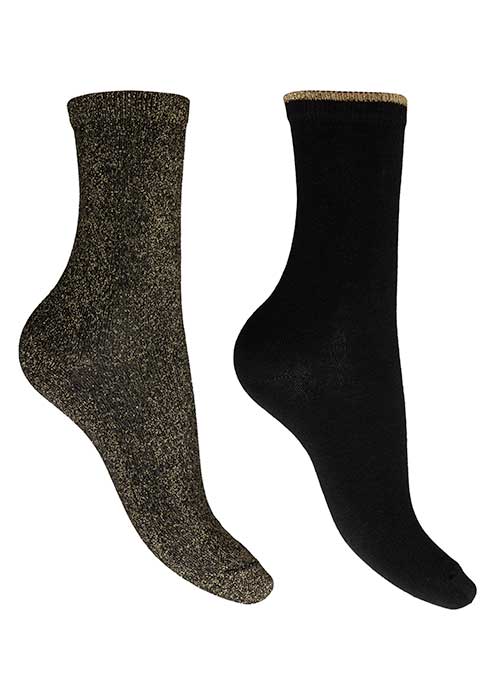 Charnos All Over Sparkle Top Socks Black 2 Pair Pack Product image