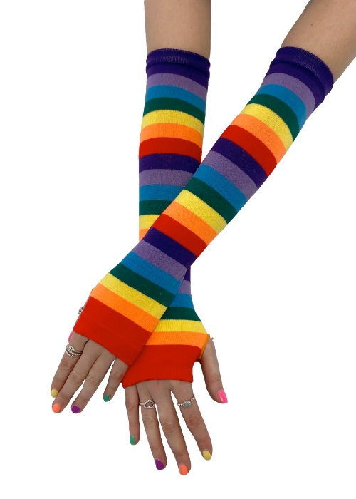 Pamela Mann Rainbow Stripe Fingerless Gloves Product image
