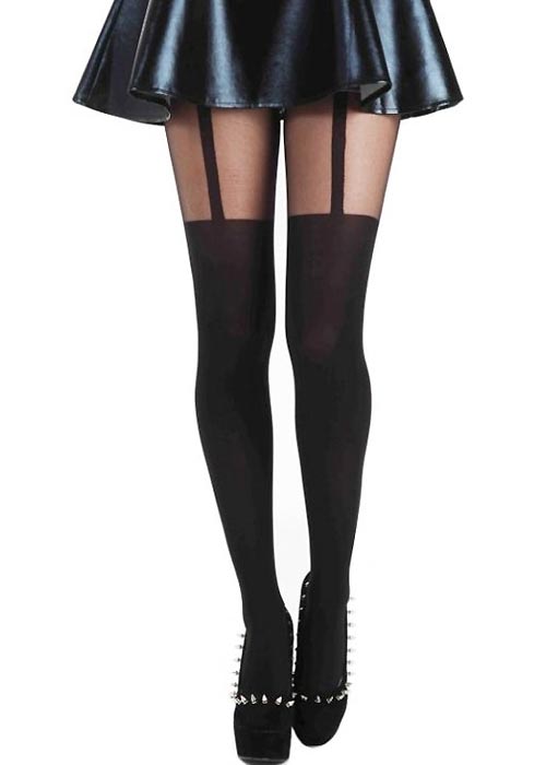 Pamela Mann Plain Stripe Mock Suspender Tights Product image